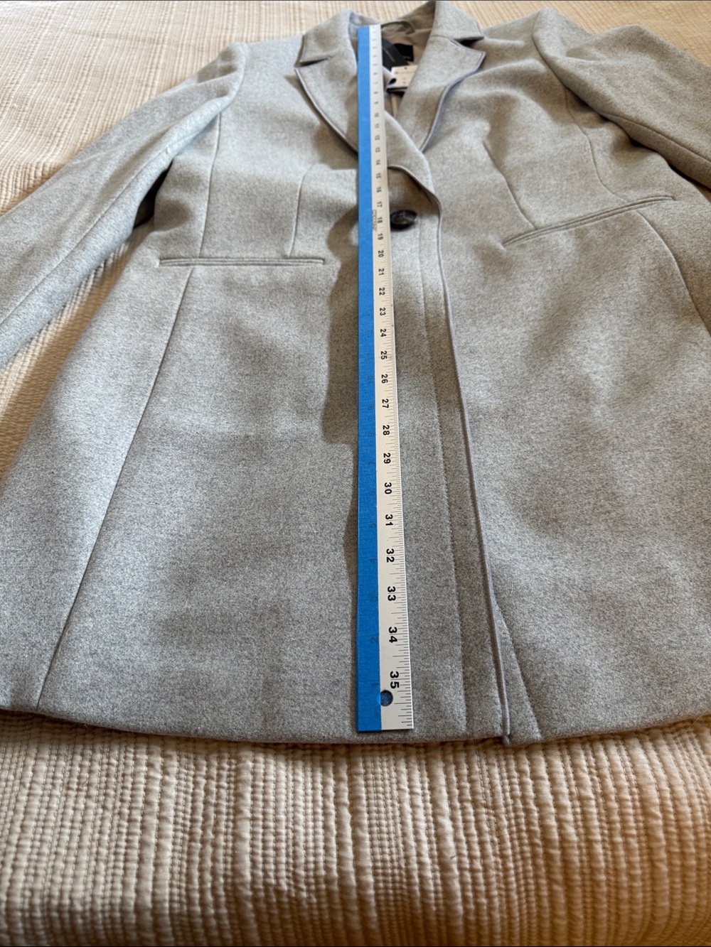 Banana Republic Heather Gray Single-Button Wool-Blend Coat - Picture 15 of 16